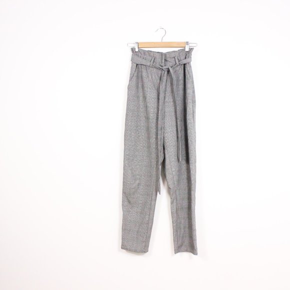 *H&M Black & White Paper Bag Pant - Picture 1 of 5